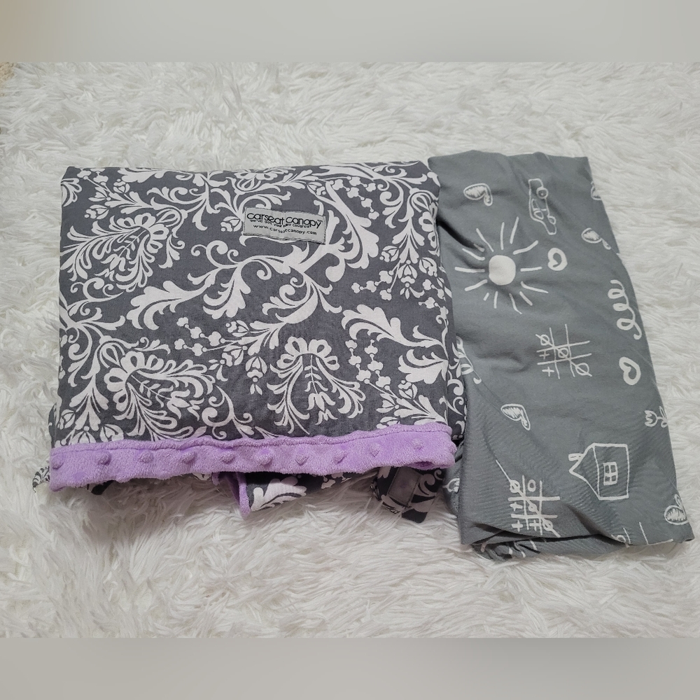 Baby car seat cover and breastfeeding cover